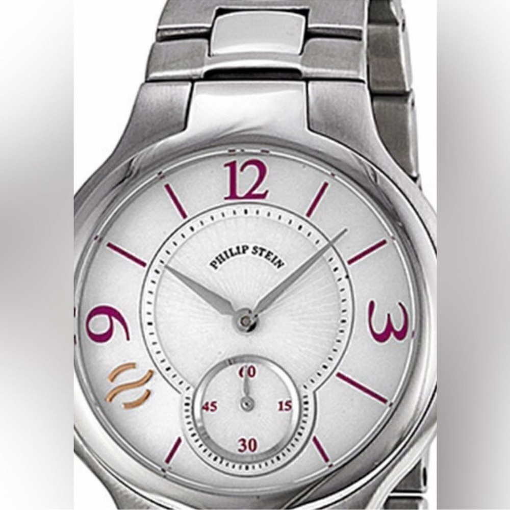 Women’s Philip Stein, mother of pearl face stainless steel watch 35 MM